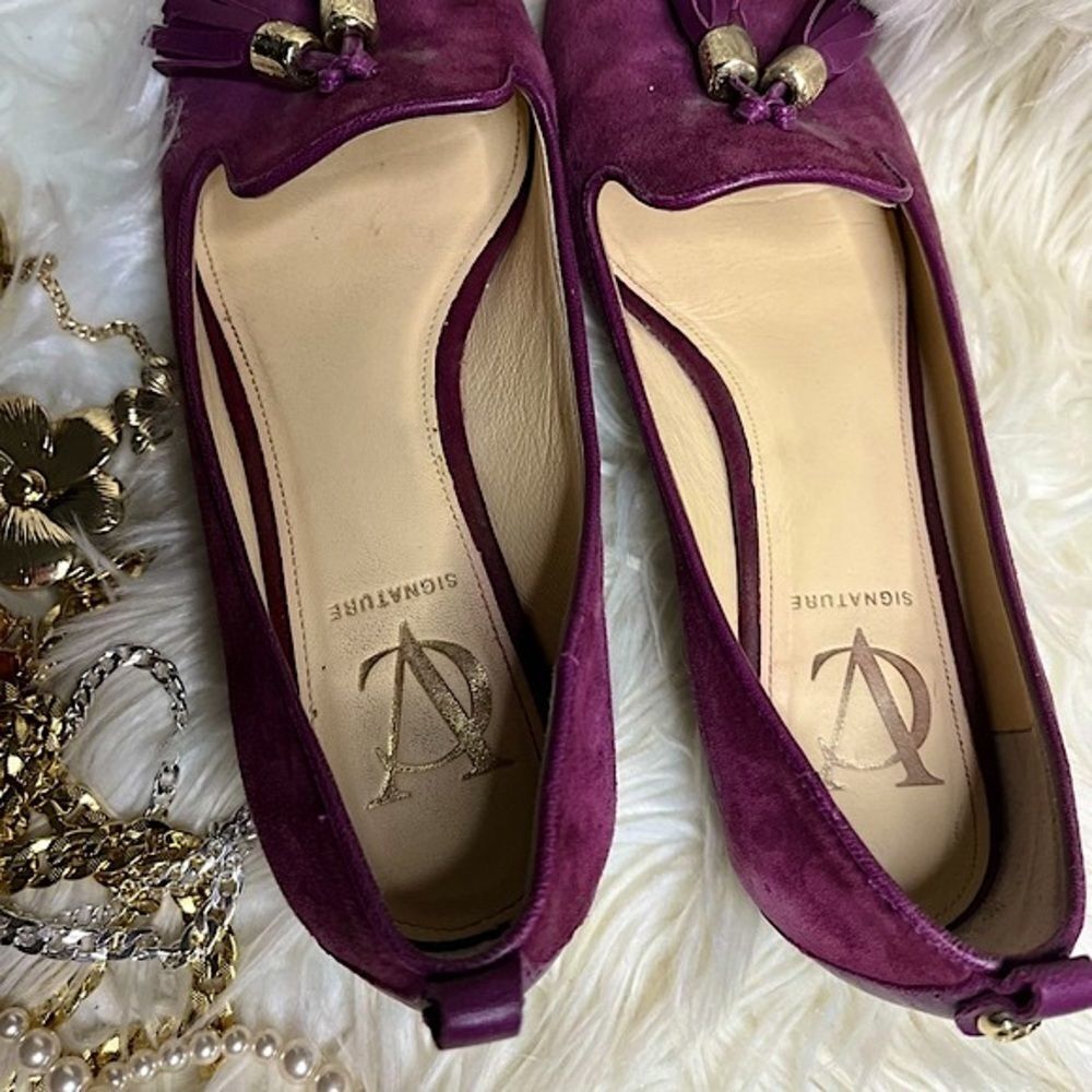 Vero Cuoio Purple Red Suede Slip On Flats with Tasle​​​ - Picture 11 of 15